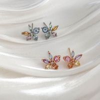 1 Pair Basic Modern Style Classic Style Flower Inlay Copper Zircon Ear Studs main image 8