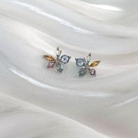 1 Pair Basic Modern Style Classic Style Flower Inlay Copper Zircon Ear Studs sku image 2