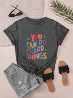 Women's T-shirt Short Sleeve T-Shirts Round Casual Letter main image 2