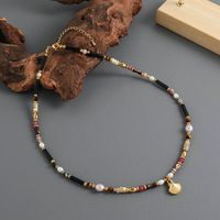 Vacation Sweet Classic Style Geometric Shell Natural Stone Freshwater Pearl Women's Pendant Necklace sku image 1