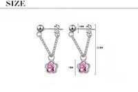 1 Pair Simple Style Flower Plating Inlay Copper Artificial Crystal Drop Earrings main image 2