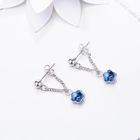 1 Pair Simple Style Flower Plating Inlay Copper Artificial Crystal Drop Earrings main image 3