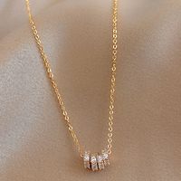 Copper Simple Style Inlay Circle Zircon Necklace main image 1