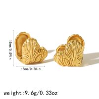 1 Pair Classical Retro Cool Style Circle Heart Shape Polishing 304 Stainless Steel 18K Gold Plated Earrings main image 2