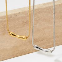 304 Stainless Steel 14K Gold Plated White Gold Plated Gold Plated Casual Solid Color Pendant Necklace main image 2