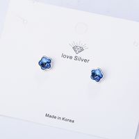 1 Pair Simple Style Flower Plating Inlay Copper Artificial Crystal Ear Studs main image 4