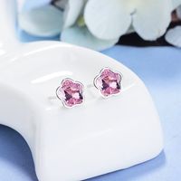 1 Pair Simple Style Flower Plating Inlay Copper Artificial Crystal Ear Studs main image 5