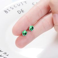 1 Pair Simple Style Flower Plating Inlay Copper Artificial Crystal Ear Studs main image 1