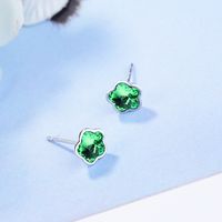1 Pair Simple Style Flower Plating Inlay Copper Artificial Crystal Ear Studs main image 6