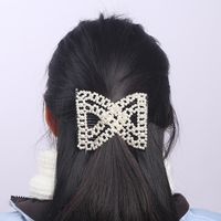 Women's Simple Style Solid Color Plastic Resin Beaded Insert Comb main image 1