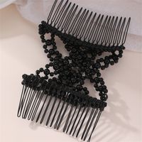 Women's Simple Style Solid Color Plastic Resin Beaded Insert Comb sku image 2