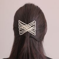 Women's Casual Simple Style Round Artificial Pearl Plastic Resin Beaded Insert Comb main image 1