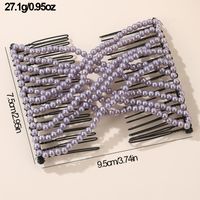 Women's Casual Simple Style Round Artificial Pearl Plastic Resin Beaded Insert Comb main image 2