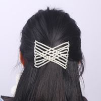 Women's Casual Simple Style Round Artificial Pearl Plastic Resin Beaded Insert Comb sku image 1