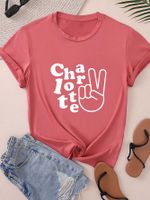 Women's T-shirt Short Sleeve T-Shirts Round Casual Letter main image 1