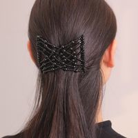 Women's IG Style Simple Style Solid Color Artificial Pearl Plastic Resin Beaded Insert Comb sku image 2