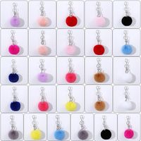 Simple Style Solid Color Alloy Plush Keychain main image 5