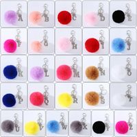 Simple Style Solid Color Alloy Plush Keychain main image 1