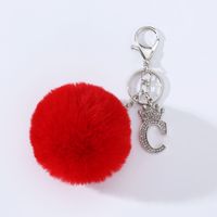 Simple Style Solid Color Alloy Plush Keychain sku image 3