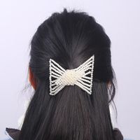 Women's IG Style Fairy Style Simple Style Solid Color Artificial Pearl Plastic Resin Beaded Insert Comb sku image 1