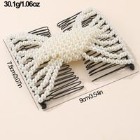 Women's IG Style Fairy Style Simple Style Solid Color Artificial Pearl Plastic Resin Beaded Insert Comb main image 2