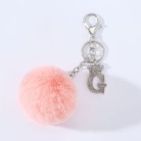 Simple Style Solid Color Alloy Plush Keychain sku image 7