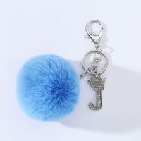 Simple Style Solid Color Alloy Plush Keychain sku image 10