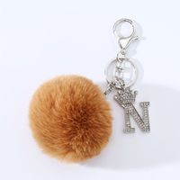 Simple Style Solid Color Alloy Plush Keychain sku image 14