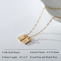 Copper 14K Gold Plated Vintage Style Simple Style Letter Heart Shape Pendant Necklace main image 2