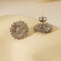 1 Pair Romantic Simple Style Sunflower 304 Stainless Steel 18K Gold Plated Ear Studs main image 4