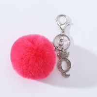 Simple Style Solid Color Alloy Plush Keychain sku image 17