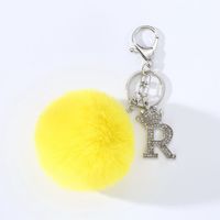 Simple Style Solid Color Alloy Plush Keychain sku image 18