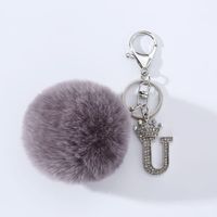Simple Style Solid Color Alloy Plush Keychain sku image 21