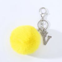 Simple Style Solid Color Alloy Plush Keychain sku image 22