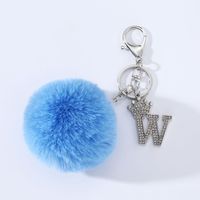 Simple Style Solid Color Alloy Plush Keychain sku image 23