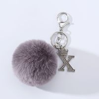 Simple Style Solid Color Alloy Plush Keychain sku image 24