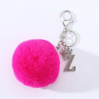 Simple Style Solid Color Alloy Plush Keychain sku image 26