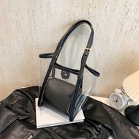 Women's Medium PVC Solid Color Classic Style Square Hidden Buckle Shoulder Bag main image 3