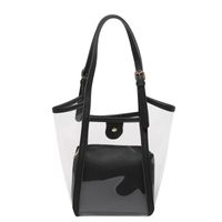 Women's Medium PVC Solid Color Classic Style Square Hidden Buckle Shoulder Bag sku image 3