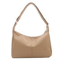 Women's Large Pu Leather Solid Color Basic Classic Style Pillow Shape Zipper Crossbody Bag sku image 1