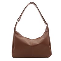 Women's Large Pu Leather Solid Color Basic Classic Style Pillow Shape Zipper Crossbody Bag sku image 4