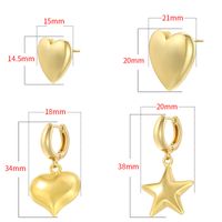 1 Pair Casual Vintage Style Simple Style Pentagram Heart Shape Plating Copper Drop Earrings Ear Studs main image 2