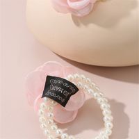 Women's Fairy Style Cute Sweet Flower Artificial Pearl Cloth Flowers Hair Tie main image 6