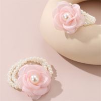 Women's Fairy Style Cute Sweet Flower Artificial Pearl Cloth Flowers Hair Tie main image 8