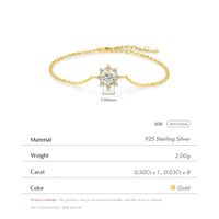Sterling Silver 14K Gold Plated IG Style Elegant Lady Plating Inlay Anchor Snowflake Moissanite Bracelets main image 4