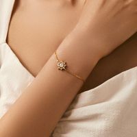 Sterling Silver 14K Gold Plated IG Style Elegant Lady Plating Inlay Anchor Snowflake Moissanite Bracelets main image 3