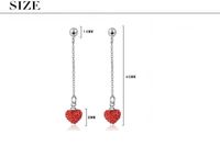 1 Pair Simple Style Heart Shape Plating Inlay Copper Artificial Crystal Drop Earrings main image 2
