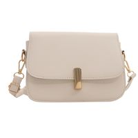 Women's Small Pu Leather Solid Color Elegant Vintage Style Square Lock Clasp Crossbody Bag sku image 3