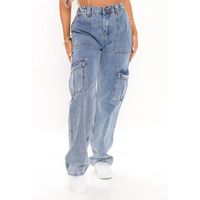 Women's Daily Streetwear Solid Color Full Length Cargo Pants Jeans main image 5