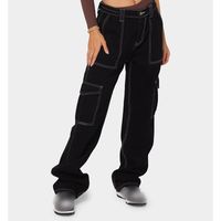 Women's Daily Streetwear Solid Color Full Length Cargo Pants Jeans main image 3